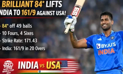 Suryakumar Yadav’s Brilliant 84* Lifts India to 161 Against USA in T20 World Cup 2026